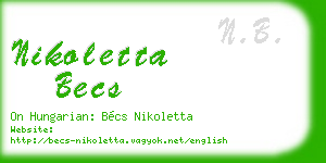 nikoletta becs business card